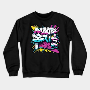 an urban t-shirt inspired by graffiti art and street culture, bold, colorful graffiti-style typography and street art elements Crewneck Sweatshirt